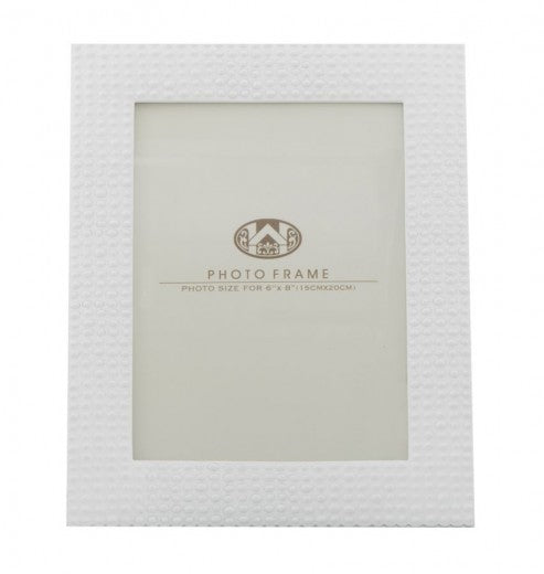Cadre photo décoratif en résine Cobble Blanc, 21 x 26 cm