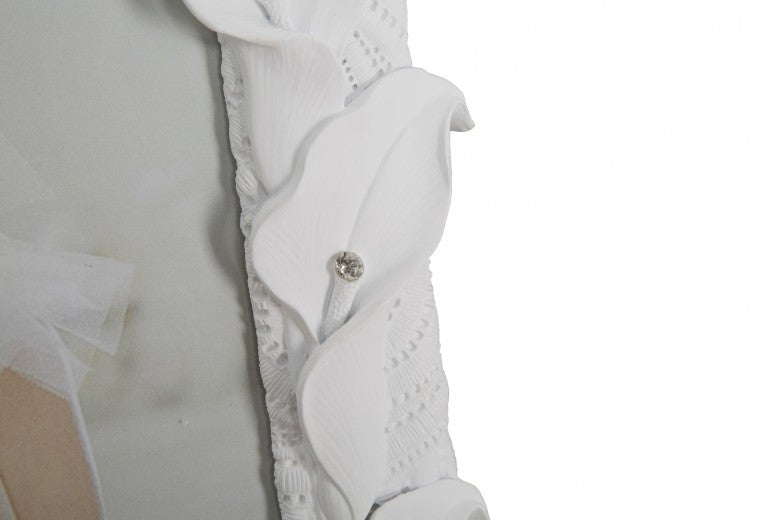 Cadre photo décoratif en résine blanche Shiny Bouquet, 28,3 x 31,5 cm