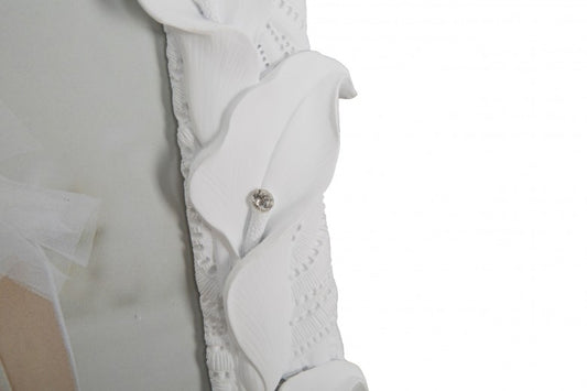 Cadre photo décoratif en résine blanche Shiny Bouquet, 28,3 x 31,5 cm