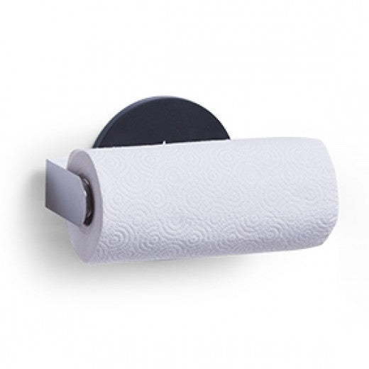 Porte essuie, Support métallique pour essuie-tout d'argent Crom, Ø17xH30 cm