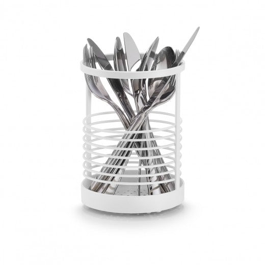 Support en métal pour ustensiles de cuisine, Nordic Blanc, Ø12xH17 cm
