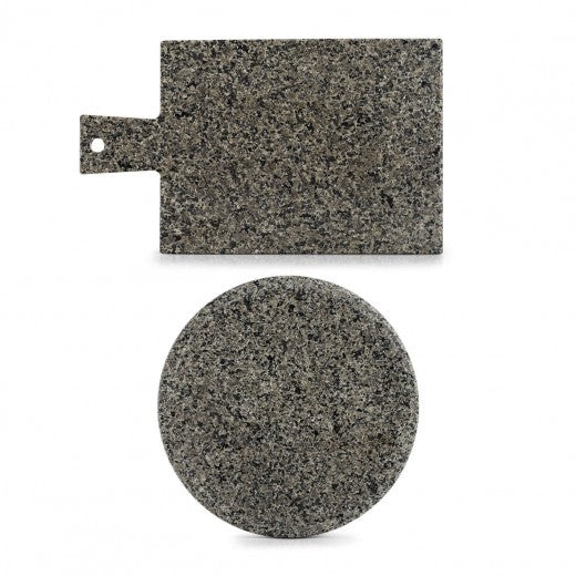 Plateau de service en granit, Modern Gris / Noir, Ø25 cm