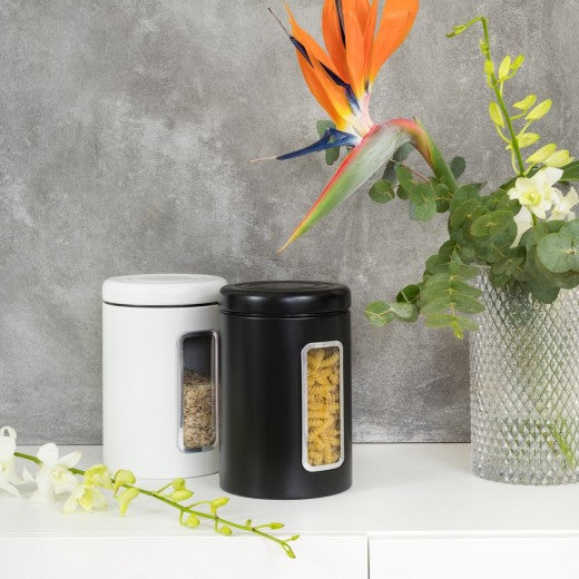 Récipient de stockage avec couvercle, en métal et plastique, Classic Line Lime, 2L, Ø12,5xH18,9 cm