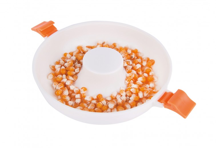 Bac à pop-corn micro-ondes, polypropylène, Ø14xH14 cm, Quick Cook Blanc