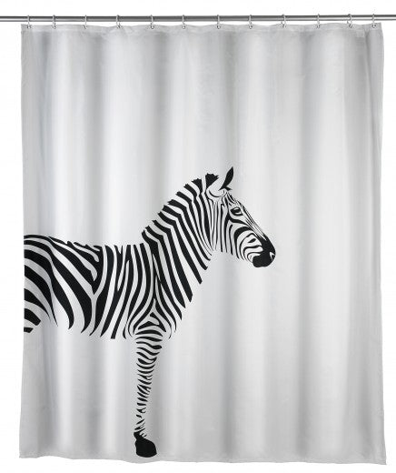 Rideau de douche polyester anti-moisissure, Wild Blanc, 180 x 200 cm