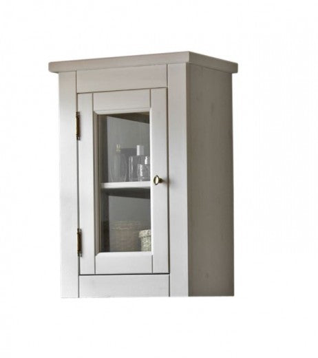Meuble de salle de bain suspendu avec vitrine, 1 porte, Romantique, l45xA25xH65 cm