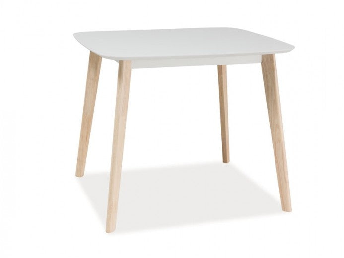 Table en MDF et bois, Tibi, Blanc, L90xl80xH75 cm