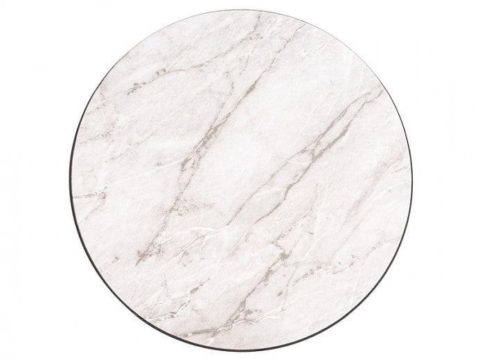 Table basse en MDF et métal Talisman Marbre / Noir, Ø40xH50 cm