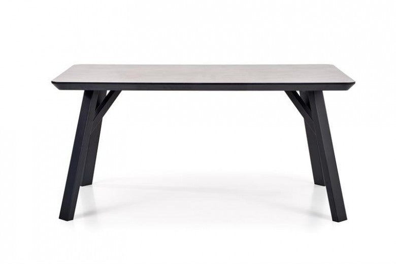 Table MDF et métal Halifax Gris / Noir, L160xl90xH76 cm
