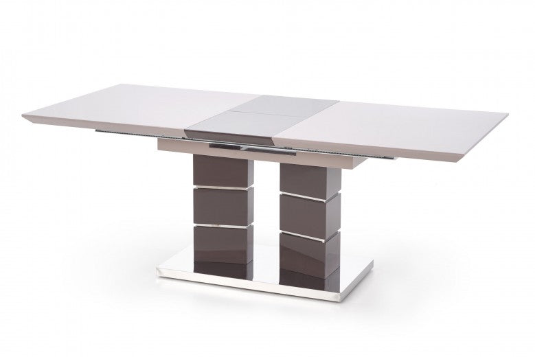 Table extensible en MDF et métal Lord Gris Clair / Gris Foncé, L160-200xl90xH75 cm