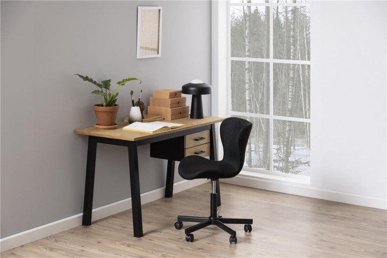 Chaise de bureau ergonomique, tapissée de tissu Batilda A1 Anthracite, l55xA54xH87 cm