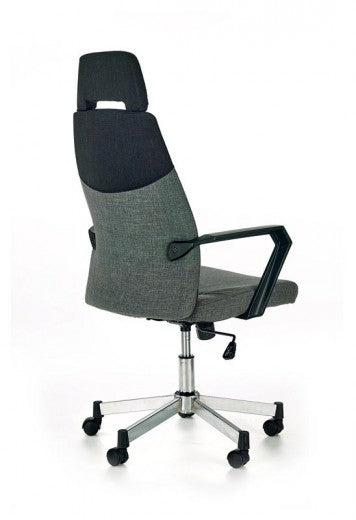 Chaise de bureau ergonomique tapissée de Gris Olaf / Noir, l58xA59xH113-121 cm