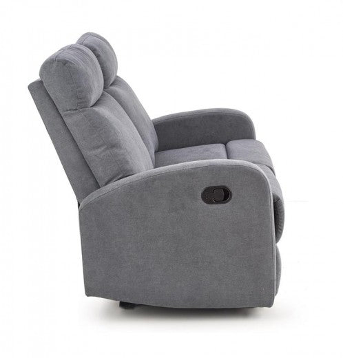 Canapé inclinable tapissé de tissu, 2 places Oslo 2S Gris foncé, l128xA95xH100 cm