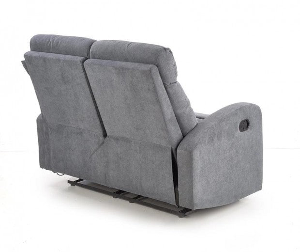 Canapé inclinable tapissé de tissu, 2 places Oslo 2S Gris foncé, l128xA95xH100 cm