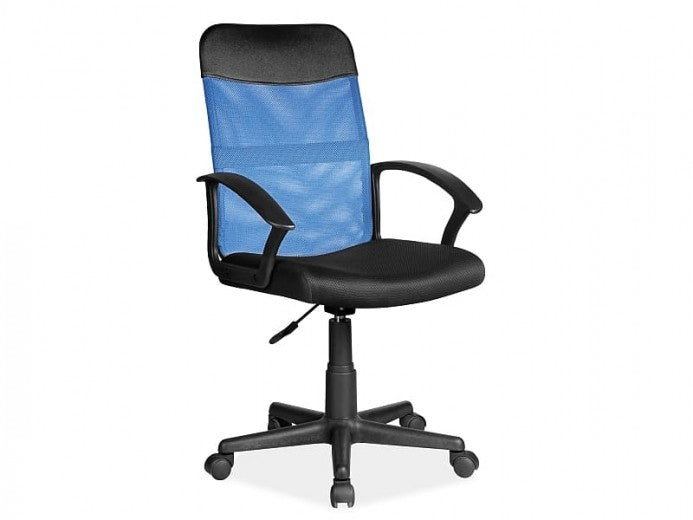 Chaise de bureau ergonomique rembourrée avec tissu Q-702 Bleu / Noir, l49xA48xH95-104 cm