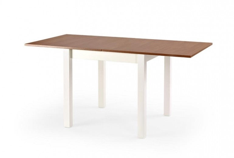 Table extensible en aggloméré et MDF Gracjan Alin / Blanc, L80-160xl80xH76 cm