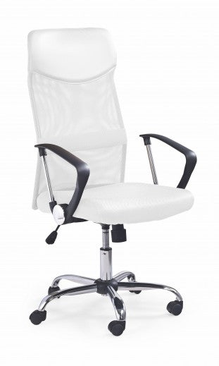 Chaise de bureau ergonomique tapissée de tissu Vire Blanc, l61xA63xH110-120 cm