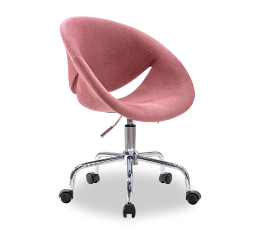 Chaise de bureau pour enfants, rembourrée en tissu Relax Rose, l61xP54xH88-95 cm