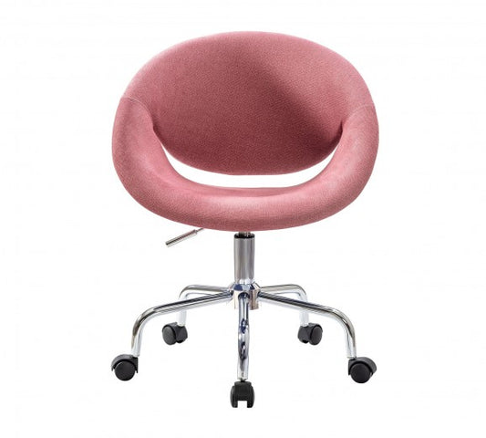 Chaise de bureau pour enfants, rembourrée en tissu Relax Rose, l61xP54xH88-95 cm