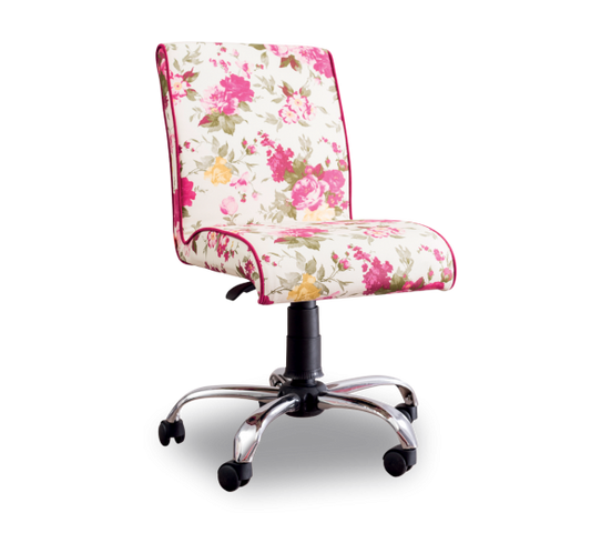 Chaise de bureau pour enfants, rembourrée en tissu Summer Soft Flowers, l56xA60xH86-96 cm