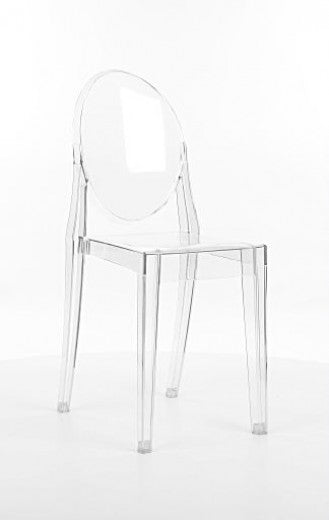 Chaise Martin en plastique transparent, l38xA51xH90 cm