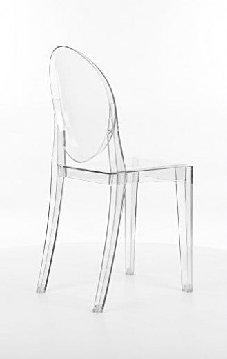 Chaise Martin en plastique transparent, l38xA51xH90 cm