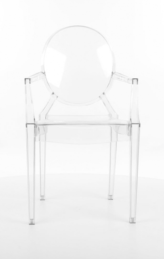 Chaise en plastique transparent Luis, l54xA42xH92 cm