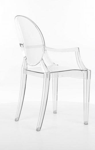 Chaise en plastique transparent Luis, l54xA42xH92 cm