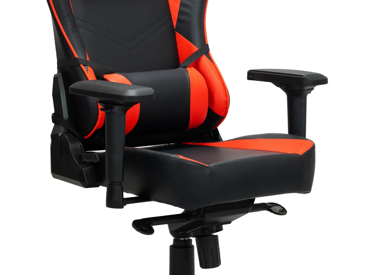 Chaise de jeu rembourrée en cuir écologique Wave Y-2555A, Rouge / Noir, L67xW66xH128-136 cm