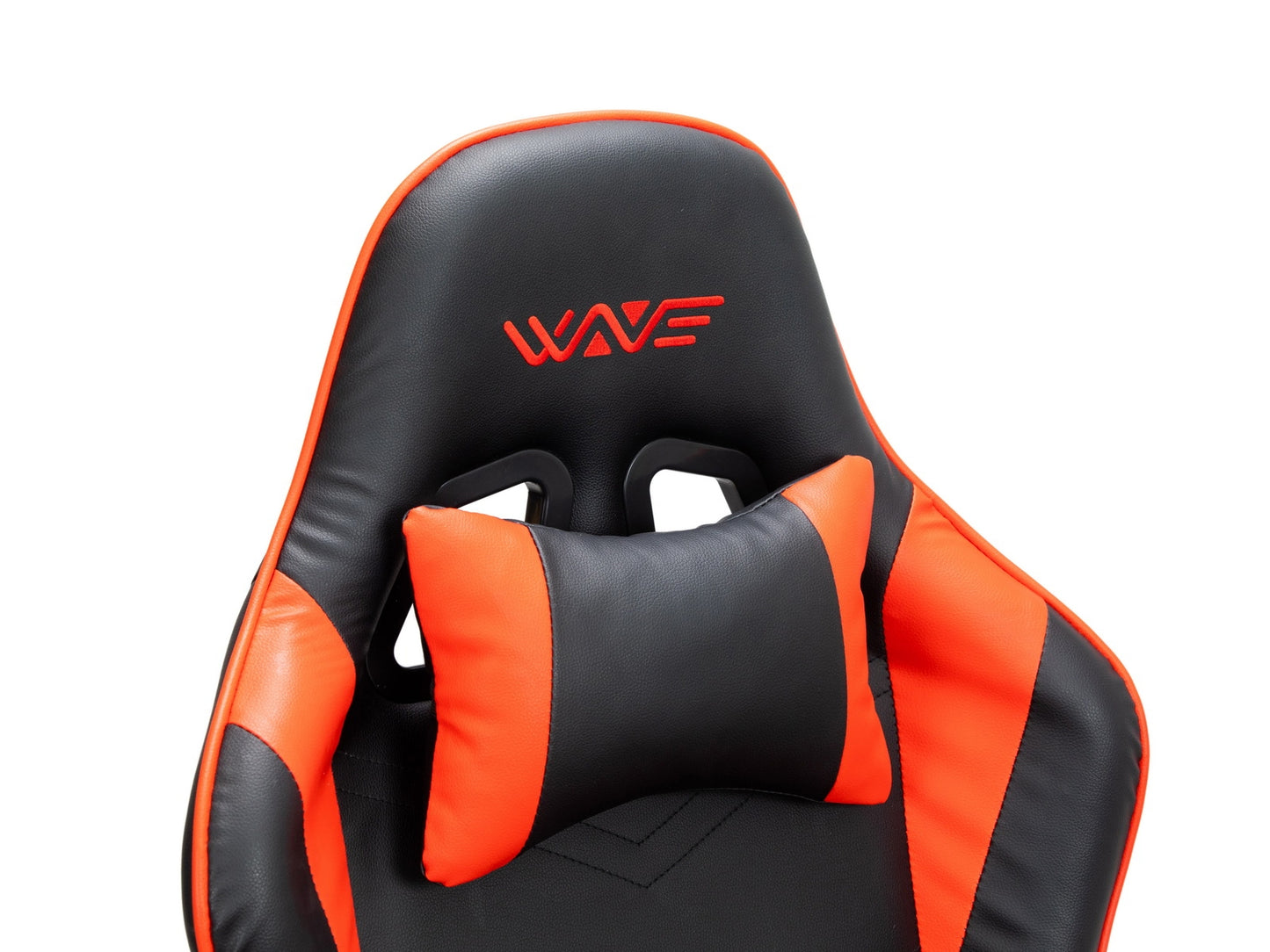 Chaise de jeu rembourrée en cuir écologique Wave Y-2555A, Rouge / Noir, L67xW66xH128-136 cm