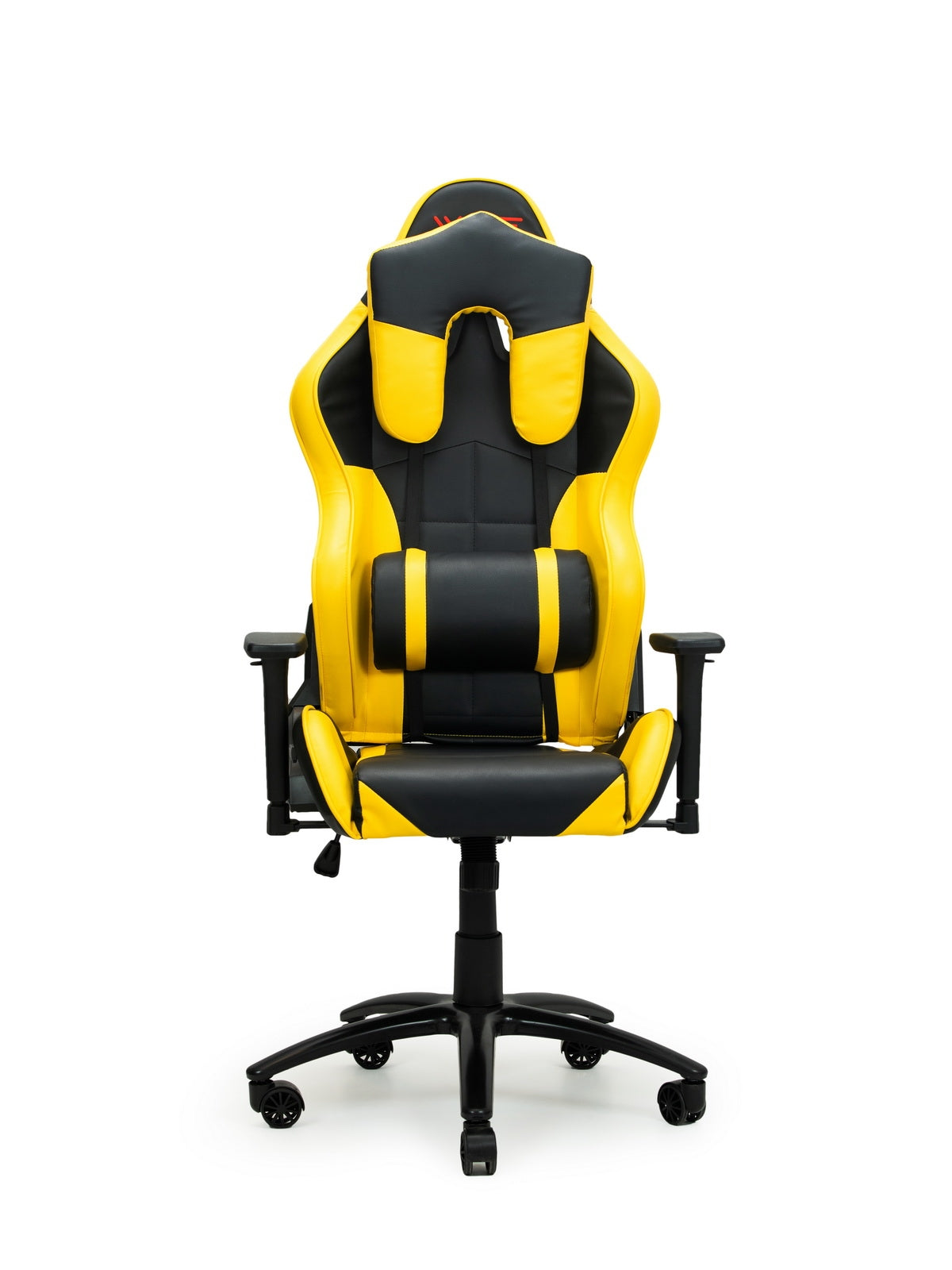 Chaise de jeu rembourrée en cuir écologique Wave Y-2576, Jaune / Noir, L68xH60xH135-145 cm