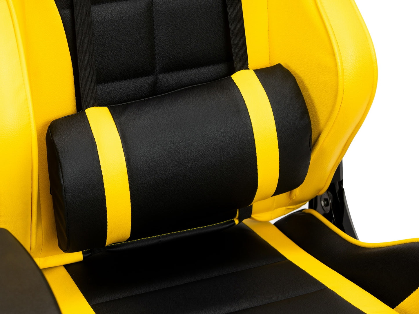 Chaise de jeu rembourrée en cuir écologique Wave Y-2576, Jaune / Noir, L68xH60xH135-145 cm