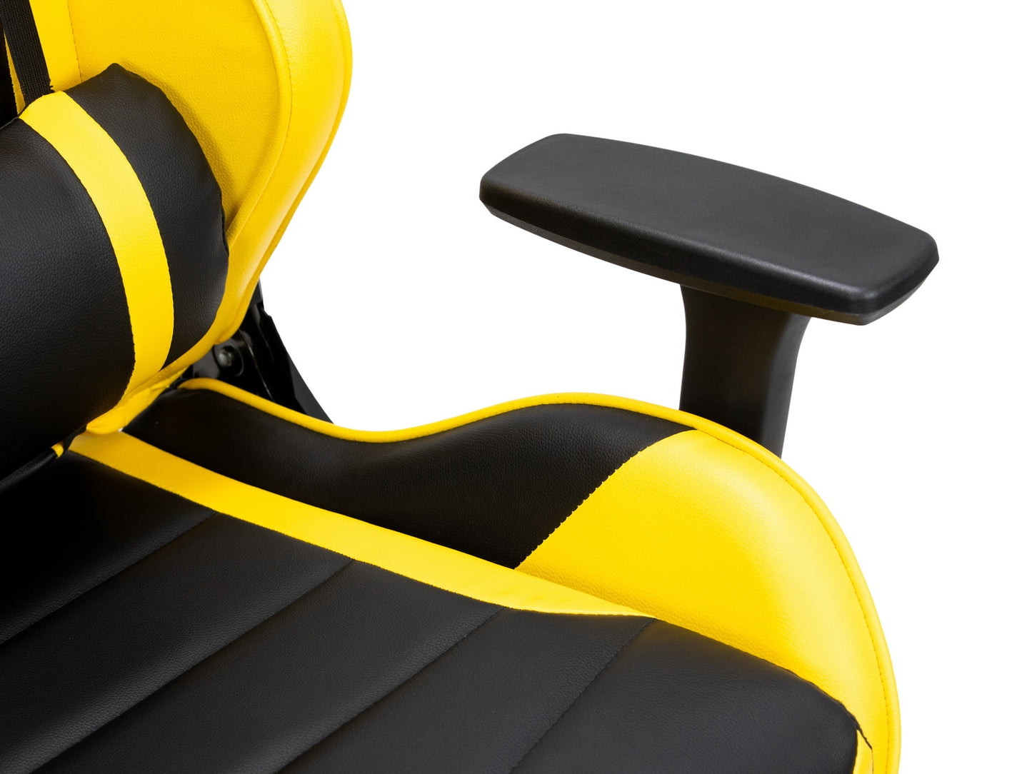 Chaise de jeu rembourrée en cuir écologique Wave Y-2576, Jaune / Noir, L68xH60xH135-145 cm