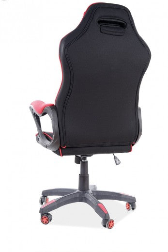Chaise gamer tapissée de tissu Zenvo Noir / Rouge, l66xA48xH122-130 cm