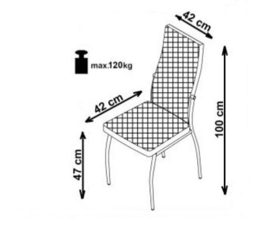 Chaise rembourrée en métal avec cuir écologique K238 Blanc