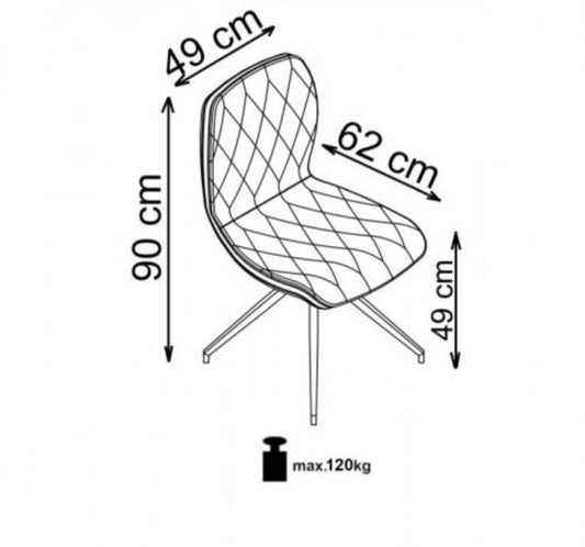 Chaise rembourrée en métal avec cuir écologique K237 Beige