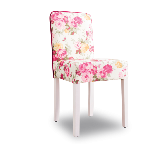 Chaise enfant, rembourrée en tissu avec pieds en bois Summer Flowers, l44xA49xH87 cm