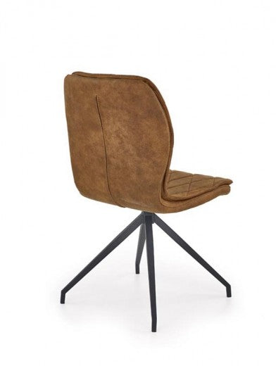 Chaise rembourrée en cuir écologique, avec pieds en métal K237 Marron, l49xA62xH90 cm