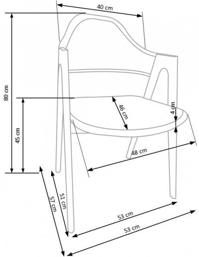 Chaise rembourrée en cuir écologique et pieds en métal K247 Blanc, l53xA57xH80 cm