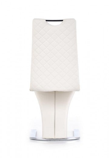 Chaise rembourrée en cuir écologique, avec pieds en métal K291 Blanc, l45xA63xH101 cm