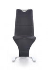 Chaise rembourrée en cuir écologique, avec pieds en métal K291 Noir, l45xA63xH101 cm