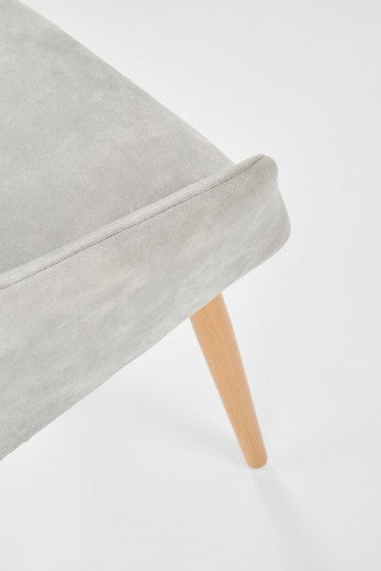 Chaise rembourrée en cuir écologique, avec pieds en métal K287 Gris, l58xA61xH85 cm