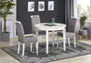 Chaise rembourrée en tissu, avec pieds en bois Clarion Gris / Blanc, l42xA58xH97 cm