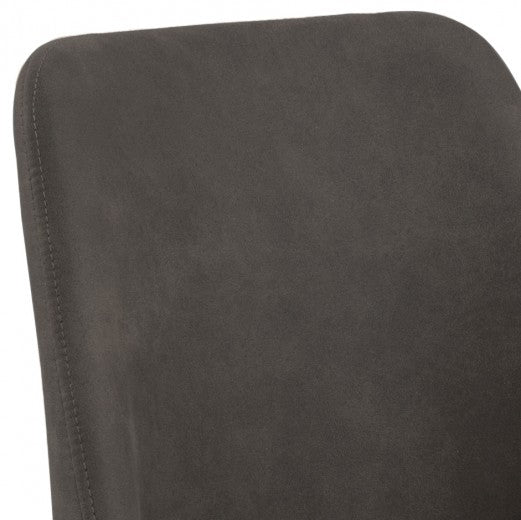 Tabouret de bar tapissé tissu et pied métal Avanja Anthracite / Noir, l43xA51xH107,5 cm