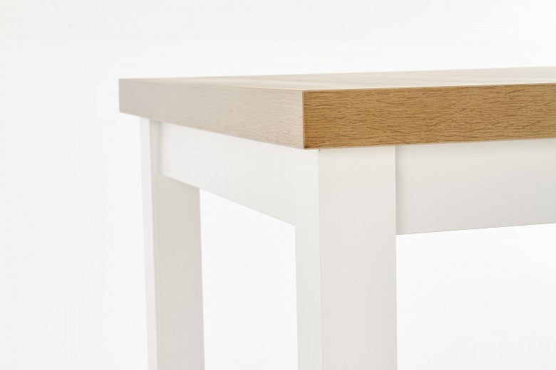 Table extensible Tiago 2 Riviera Chêne / Blanc aggloméré et MDF, L140-220xl80xH76 cm