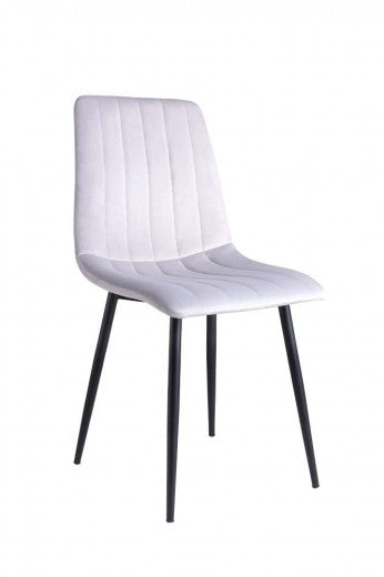 Chaise rembourrée en tissu, avec pieds en métal Tux d'argent / Noir, l45xA54xH88 cm