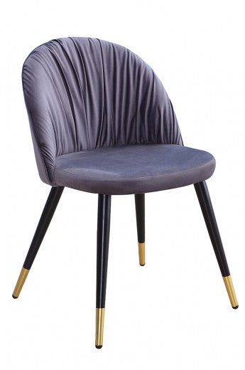 Chaise rembourrée en tissu, avec pieds en métal Monza Gris / Noir / Or, l51xA53xH78 cm
