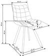 Chaise rembourrée en tissu, avec pieds en métal K332 Gris foncé / Noir, l46xA61xH84 cm