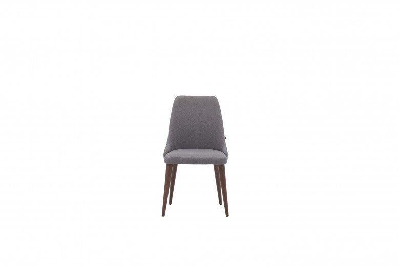 Chaise rembourrée avec tissu et pieds en bois de diamant gris, l51xA50xH93,5 cm