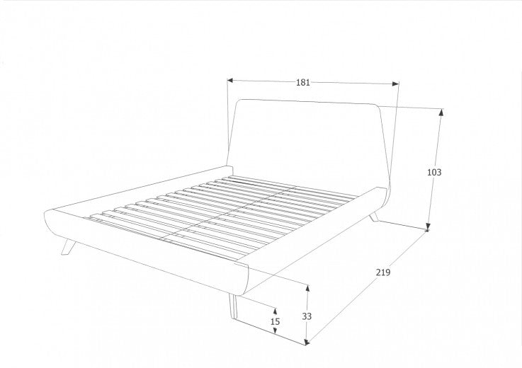 Lit recouvert de tissu Gant, Turquoise, 160 x 200 cm